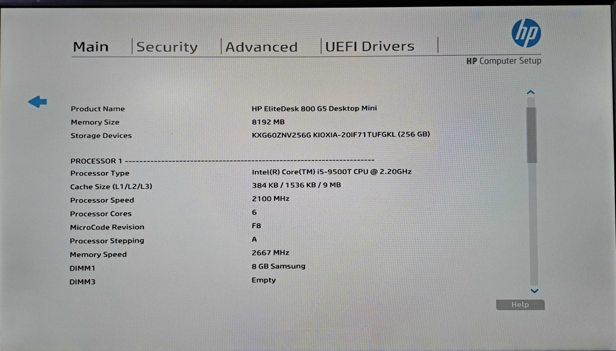 HP EliteDesk 800 G5 Mini | Intel Core i5-9500T, 8GB DDR4, 256GB NVMe, Wi-Fi )