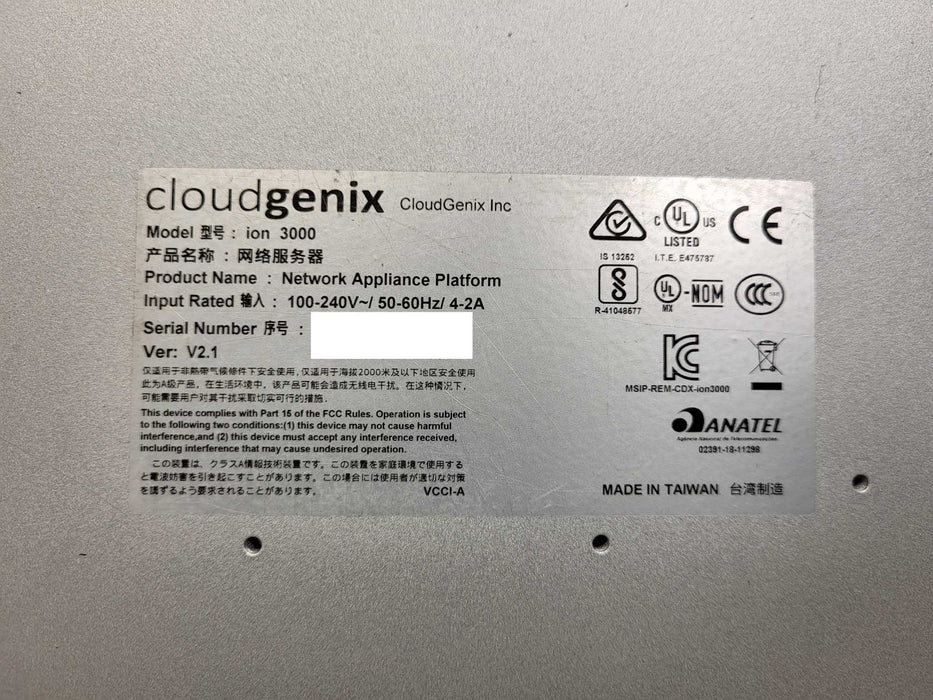 CloudGenix ion 3000 Remote Router Network Appliance READ Q$