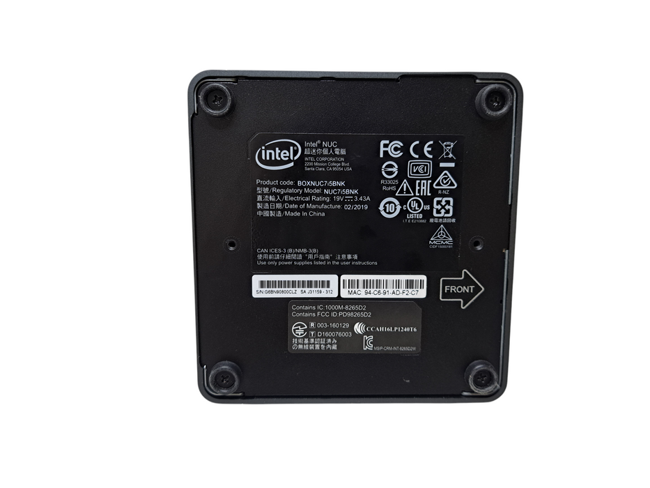 Intel NUC7i5BNB Mini PC| Intel Core i5-7260U @2.20GHz, 8GB DDR4, 120GB NVMe )