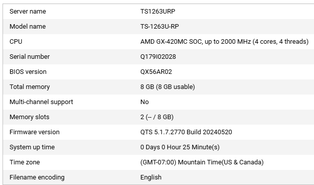 QNAP TS-1263U-RP 12-Bay NAS Network Attached Storage 1x 4TB HDD !