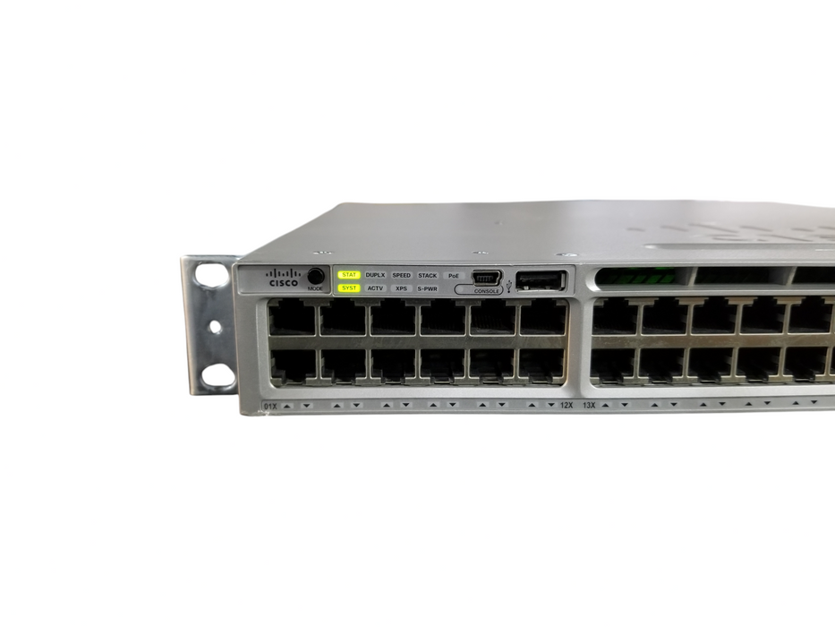 Cisco WS-C3850-48P 48 Port Gigabit PoE+ Network Switch w/ 2x715W PSU Q