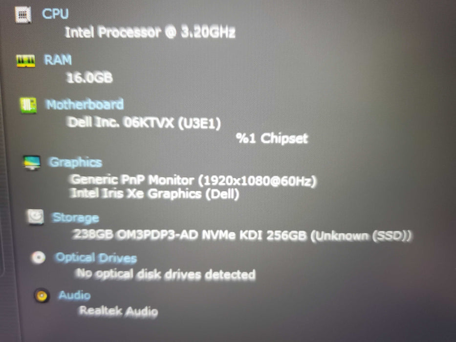 Dell Inspiron 15 5510 i5-11320H @ 3.20GHZ 16GB RAM 256GB SSD  Lap200