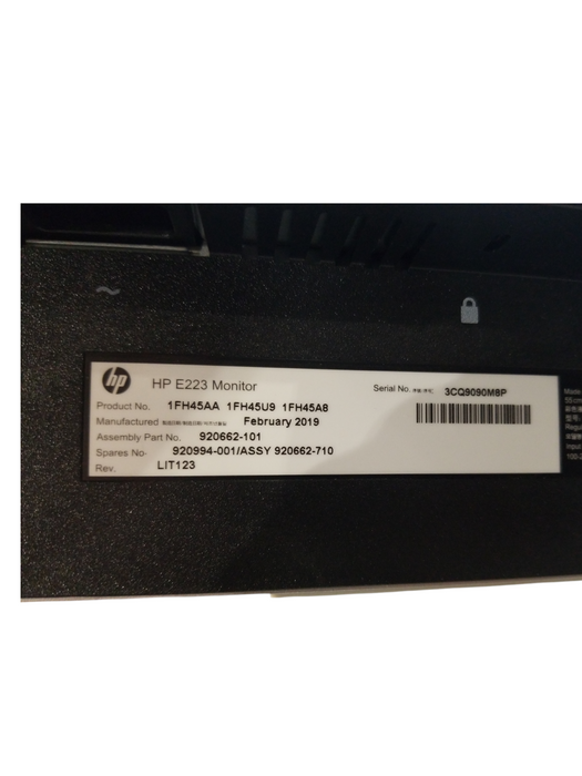 HP EliteDisplay E223 21.5" FHD 1080p IPS Computer Monitor w/ Stand