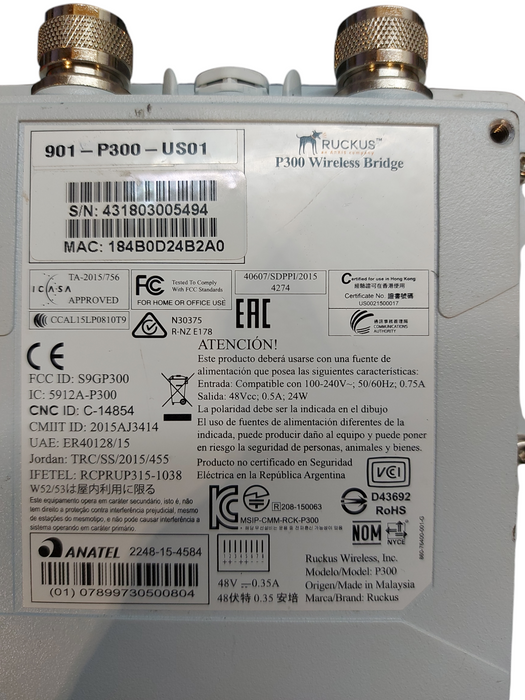 Ruckus P300 Outdoor Wireless Bridge 901-P300-US01 - Read Description