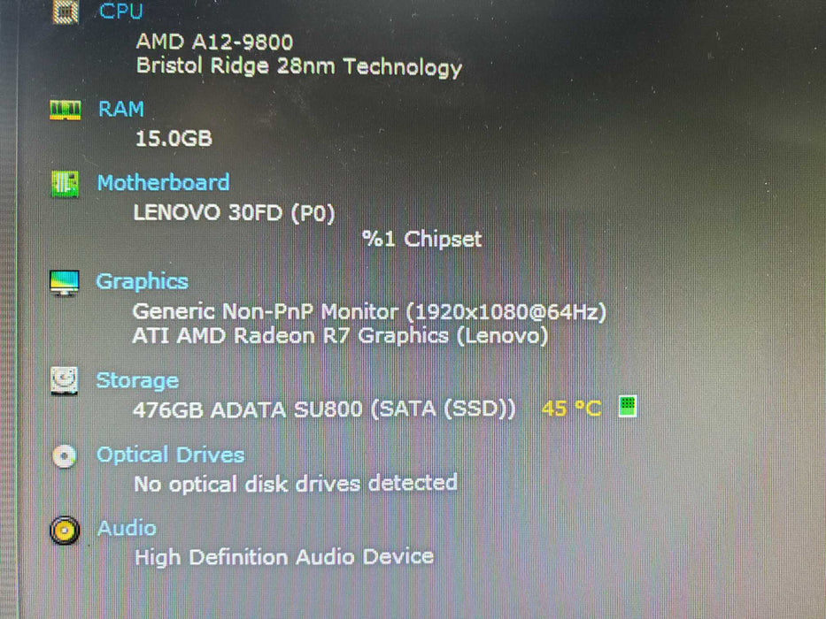 Lenovo ThinkCentre M715q Micro PC AMD A12-9800E 3.10GHZ 16GB 512GB SSD WiFI
