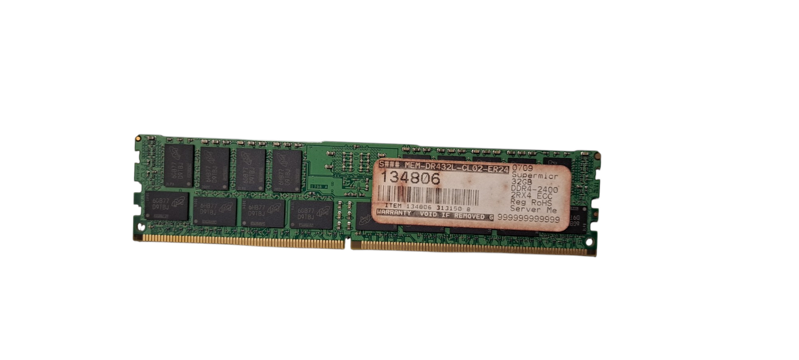 Micron 32GB PC4‑19200 DDR4‑2400 ECC Registered RAM  MTA36ASF4G72PZ‑2G3B1  Q