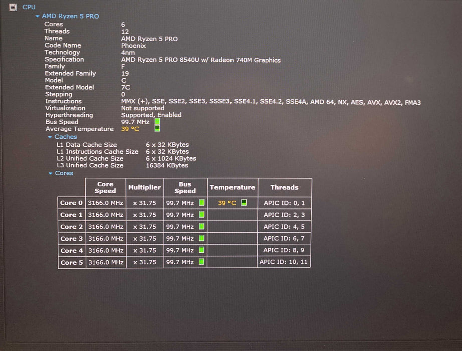 Lenovo ThinkPad T14 Gen 5 AMD Ryzen 5 PRO 8540U 16GB RAM 256GB SSD READ   Lap200