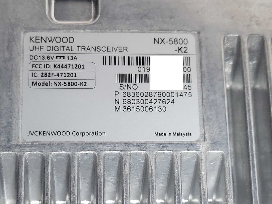 Kenwood NX-5800-K2 UHF Digital Transceiver w/ Samlex SEC-1212 Power supply _