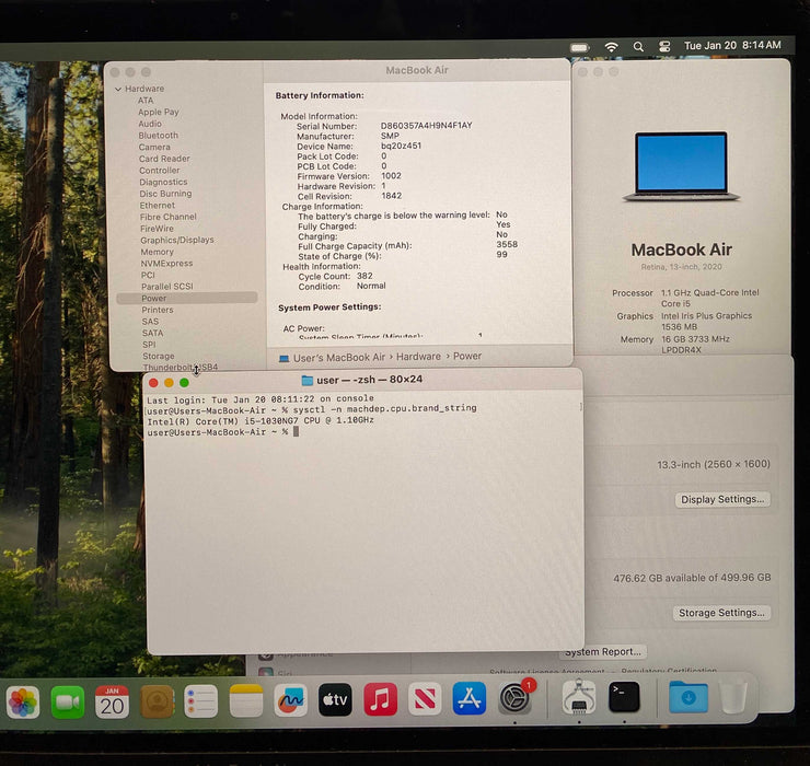 Apple MacBook Air Retina 13' 2020 i5-1030NG7 16GB RAM 512GB SSD READ!