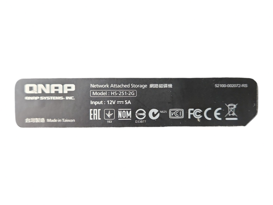 QNAP HS-251 2-Bay Silent Network Attached Storage w/ 2x 1TB HDDs, No PWR