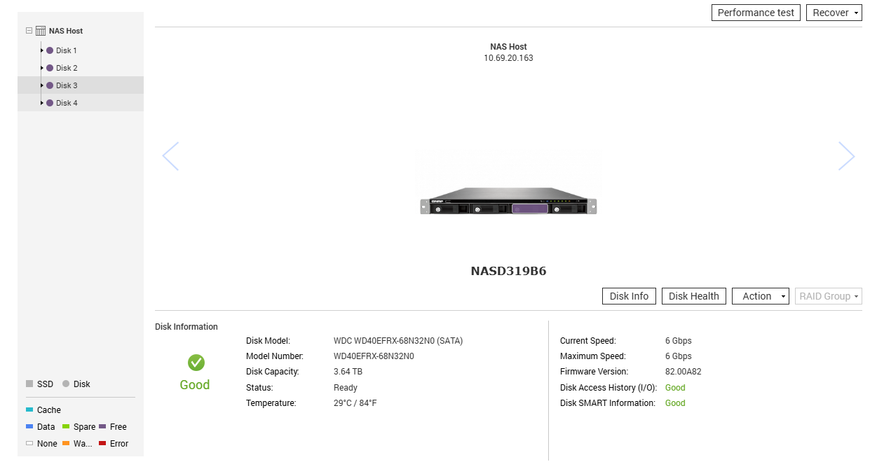 QNAP TS-469U-RP 1U 4 Bay NAS, 4x 4TB HDDs