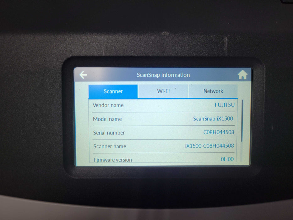 Fujitsu ScanSnap iX1500 Color Duplex Document Scanner Touch Screen _