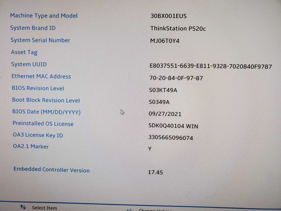 Lenovo ThinkStation P520c Xeon W-2123 3.60GHz 16GB DDR4 P2000 NoHDD