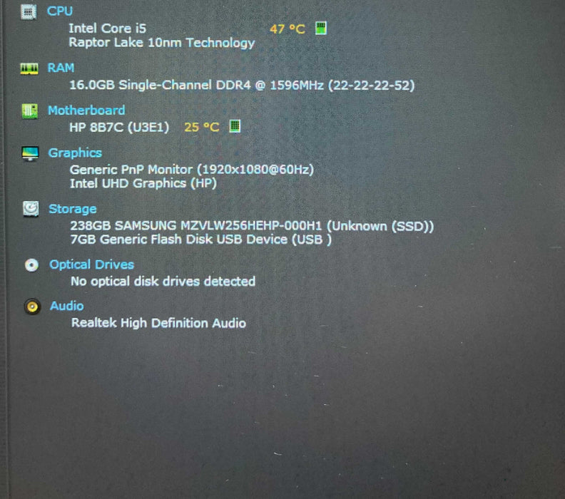 HP ProBook 450 G10 Core i5-1334U@1.30GHz 16GB RAM 256GB SSD READ  Lap200