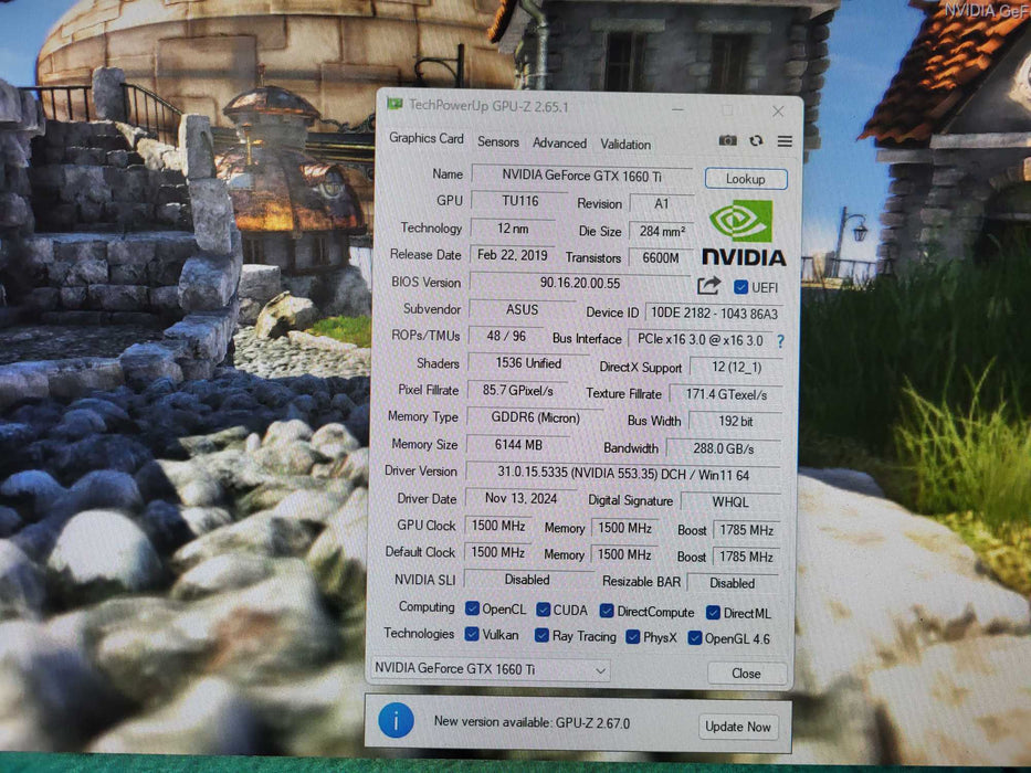 ASUS nVidia GeForce GTX 1660ti 6GB Graphics Card - PH-GTX1660TI-O6G Q$