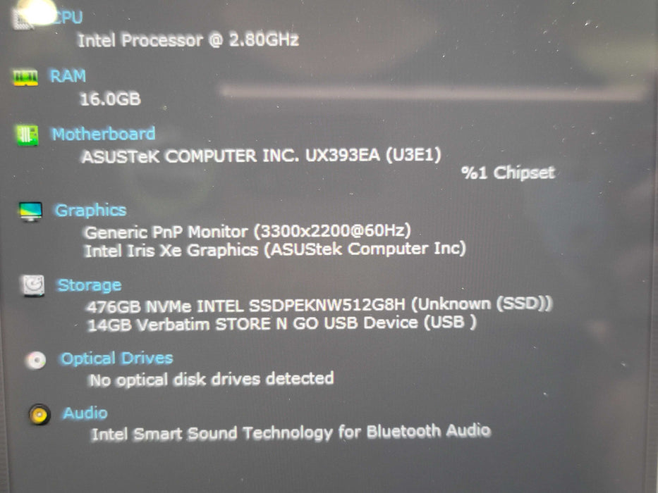 ASUS Zenbook S UX93 i7-1165G7 16GB RAM 512GB SSD READ β Lap200