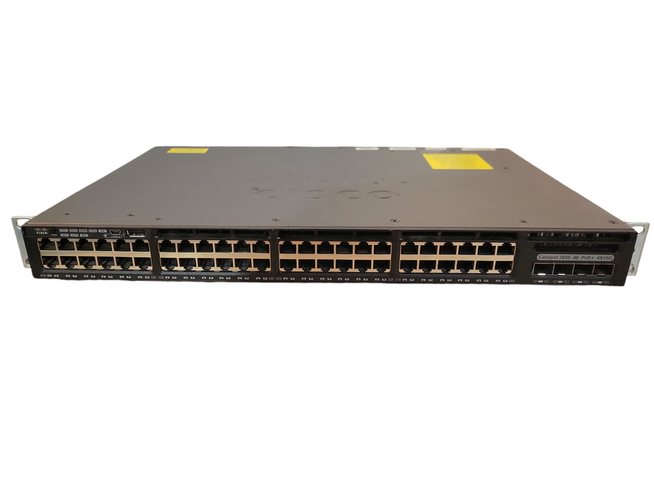 Cisco WS-C3650-48FQM-S V02 48-Port Gigabit PoE w/ 4x 10G SFP Network Switch !