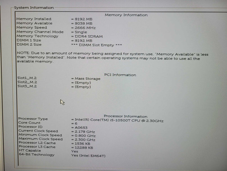 Dell OptiPlex 7080 Micro, i5-10500T 2.30GHz, 8GB DDR4, 256GB NVMe !