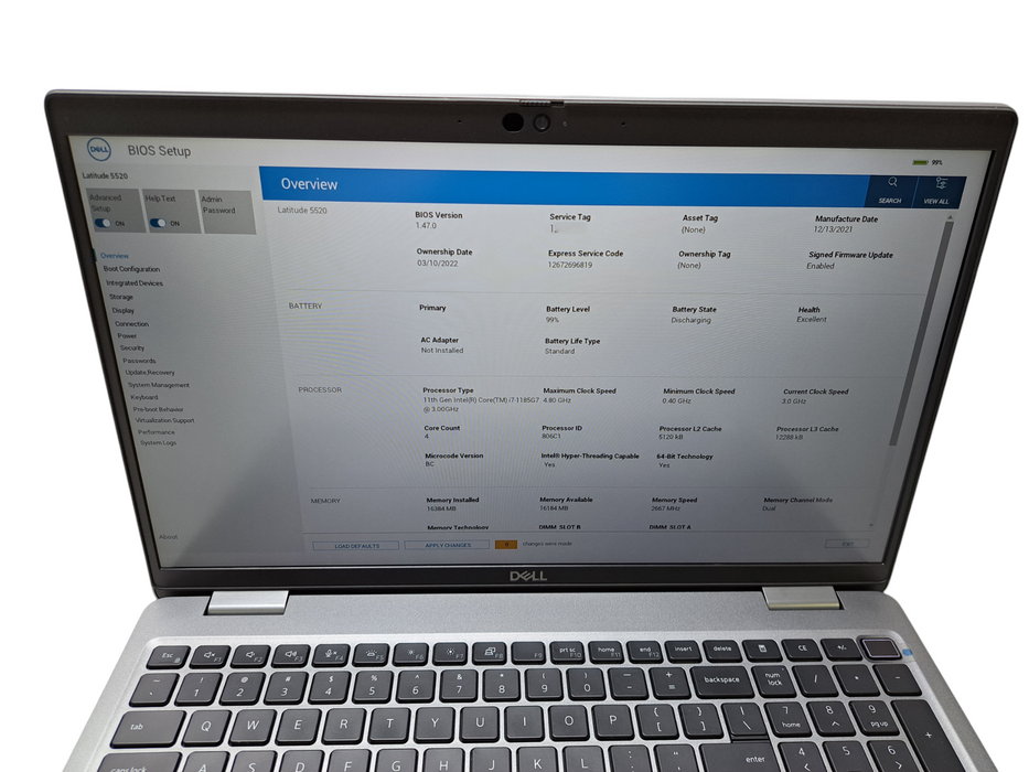 Dell Latitude 5520 | Intel Core i7-1185G7 @3.00GHz, 16GB DDR4, 256GB NVMe Q) Lap200