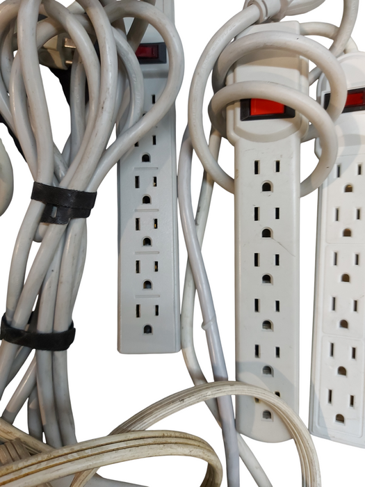 Lot 10x 6-Outlet Flat Plug Power Bar- Assorted Brands