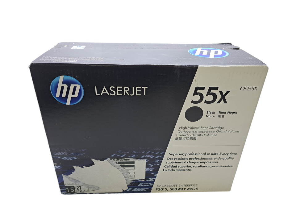 HP Genuine CE255X 55X Black Toner High Volume Cartridge P3015 M525 500MFP )