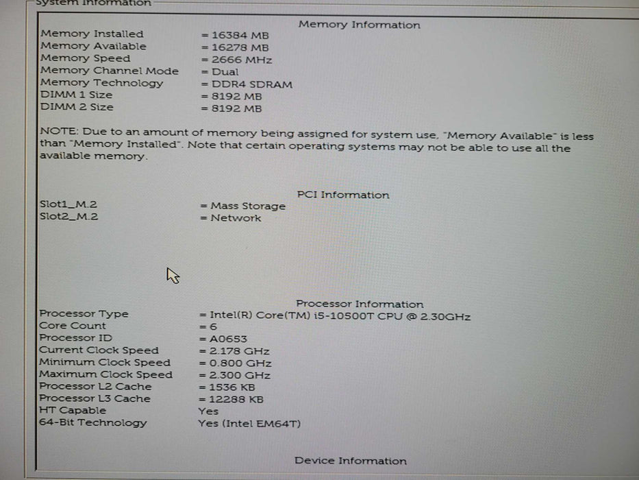 Dell OptiPlex 3080 Micro i5 - 10500T @ 2.30GHz 16GB DDR4 Ram 256GB NVMe  !