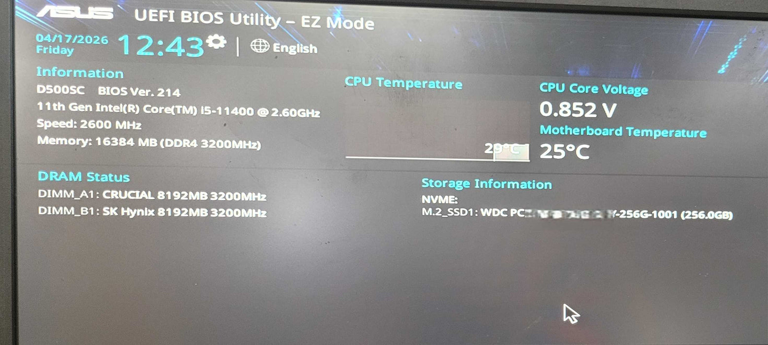 ASUS ExpertCenter D500SC |i5-11400 @2.60GHz 16GB DDR4 256GB NVMe