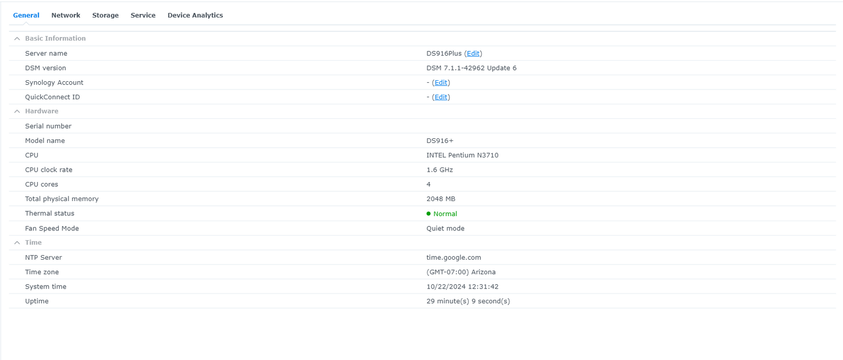 Synology DS916+ DiskStation 4-Bay w/ 4x 3TB HDDs, No PSU