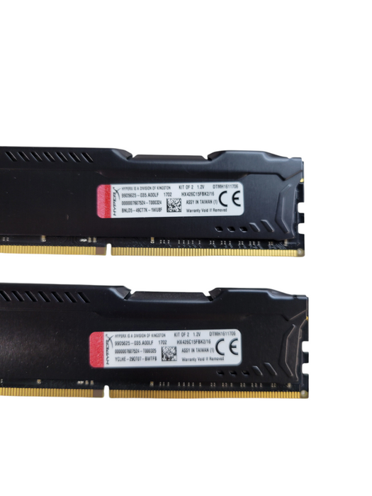 Lot of 2x - 8GB HyperX Fury DDR4-2666 HX426C15FBK2/16 Desktop Memory %