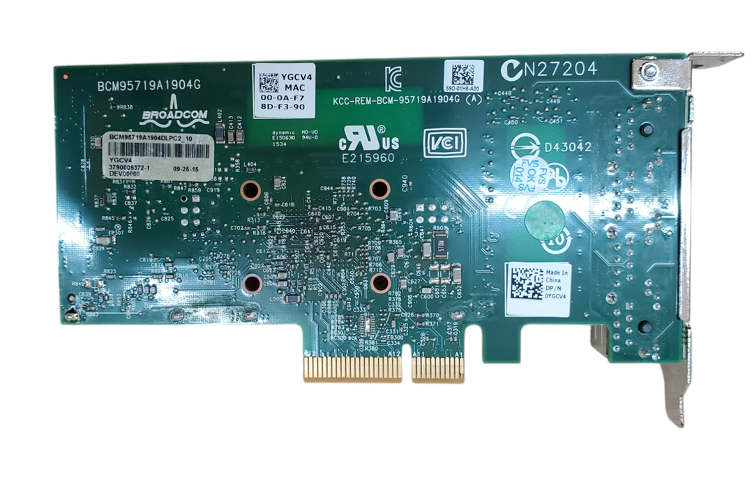 Dell Broadcom 5719 Quad-Port Gigabit Ethernet Server Adapter P/N: 0YGCV4