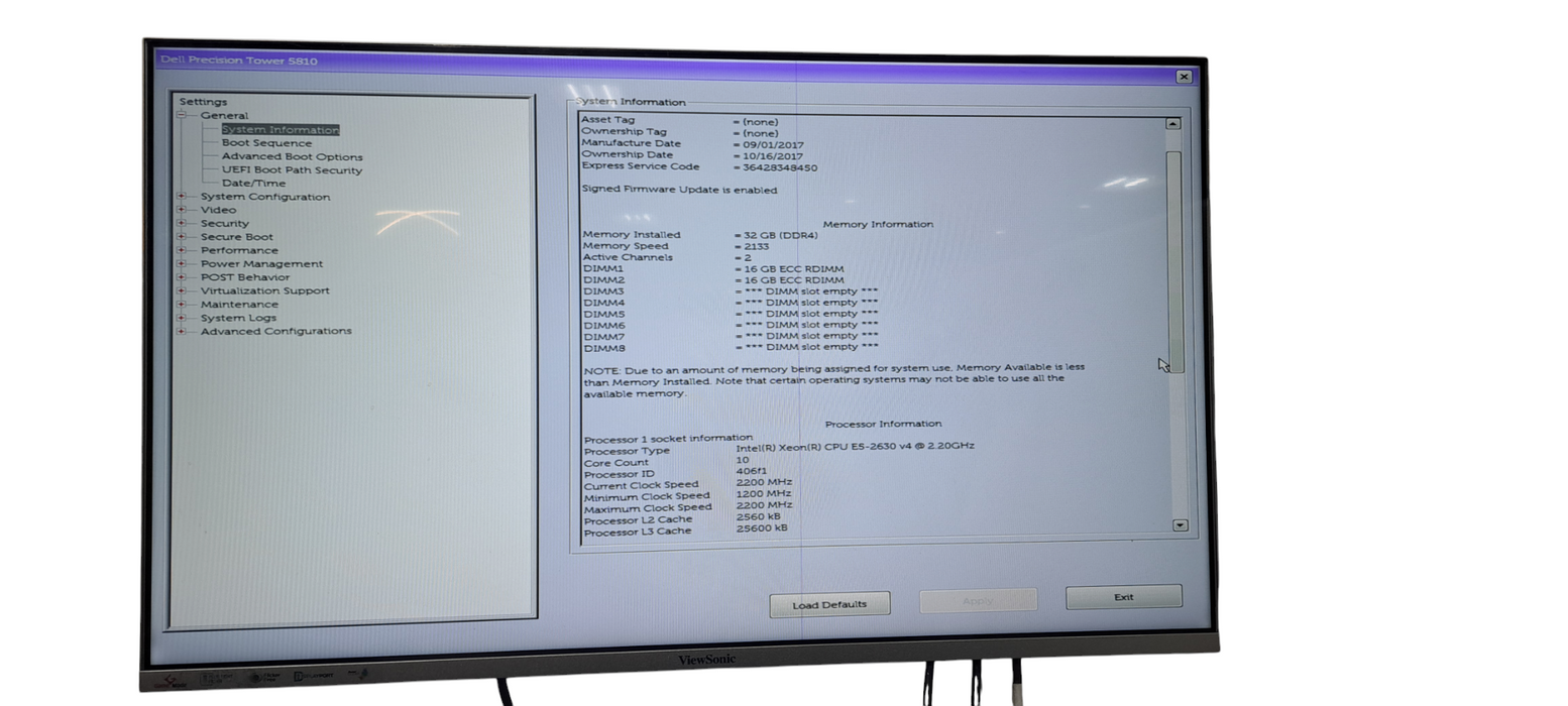 Dell Precision 5810|Xeon E5-1620 v4|32GB DDR4|No HDD|Quadro P2000|685W