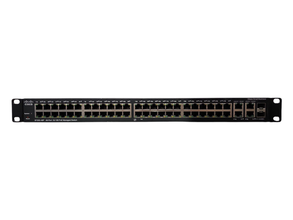 Cisco SF300-48P 48-Port 10/100 PoE Ethernet 2x SFP Smart Managed Network Switch