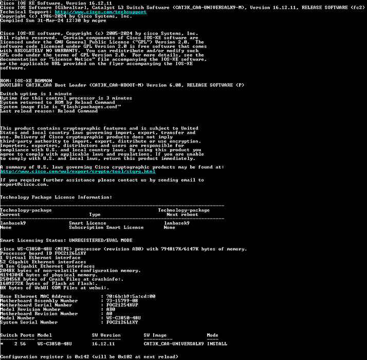 WS-C3850-48U-L V06 48-Port UPoE Gigabit Switch w/ C3850-NM-4-1G + 2xPSU !