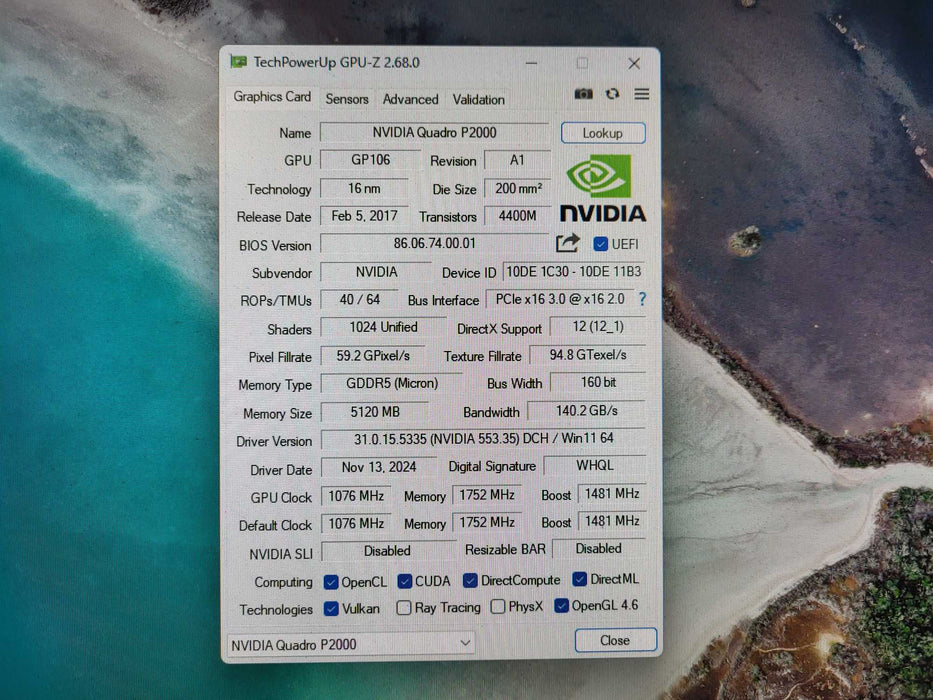 NVIDIA Quadro P2000 5GB GDDR5 Video Card Fully Tested Quad Display Port $