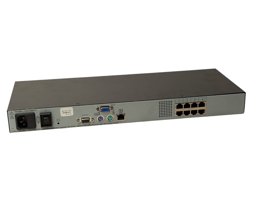 Dell PowerEdge 180AS F622J 8 Ports Cat5 KVM / Console Switch 520-376-513 -