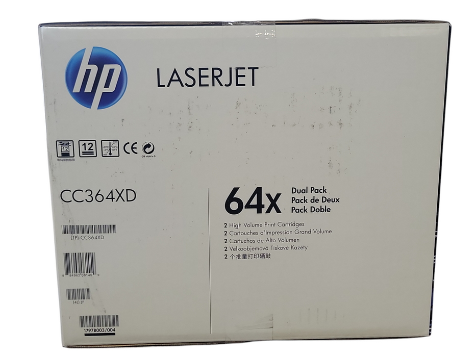 Genuine HP 64X Black Dual Pack Toners High Volume Print Capacity CC364XD _