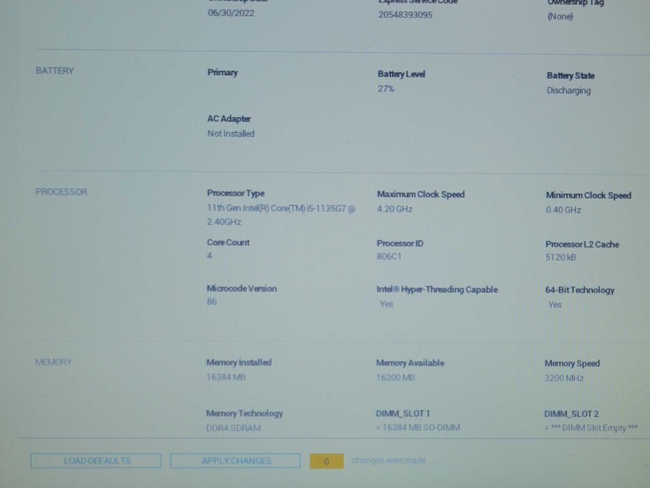 Dell Latitude 3420, Core I5-1135G7 2.4GHz, 16GB RAM, 256GB nVME, READ  _ Lap200