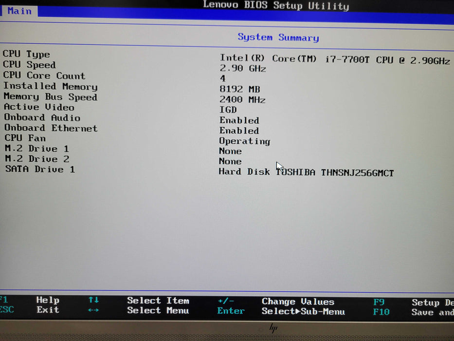Lenovo ThinkCentre M710q USFF Intel i7-7700T CPU 2.90GHz 8GB RAM 256GB SSD _