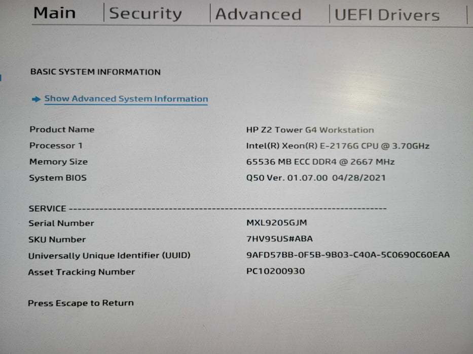 HP Z2 G4  Workstation Intel Xeon E-2176G @3.70GHz, 64GB RAM, No HDD W5100 !
