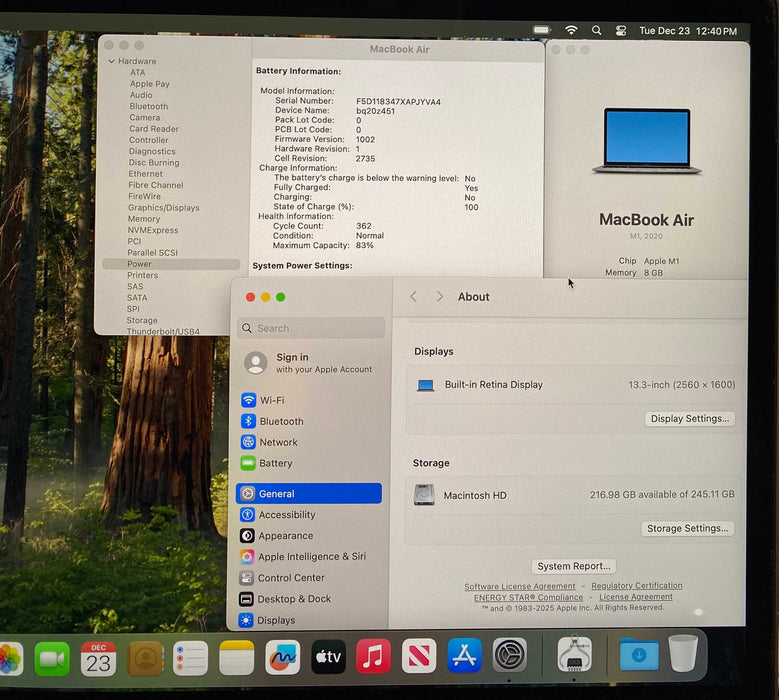 Apple MacBook Air 13" M1 2020 8GB RAM 256GB SSD READ