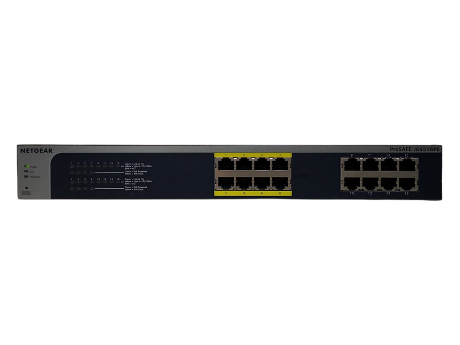 NETGEAR JGS516PE ProSafe Plus 16-Port Gigabit Ethernet Switch with PoE