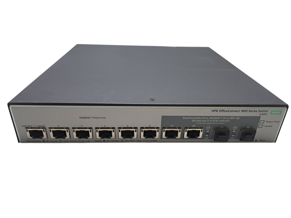 HPE OfficeConnect Switch 1850-6XGT 2XGT/SFP+ JL169A | 6-Port 10GBase-T )
