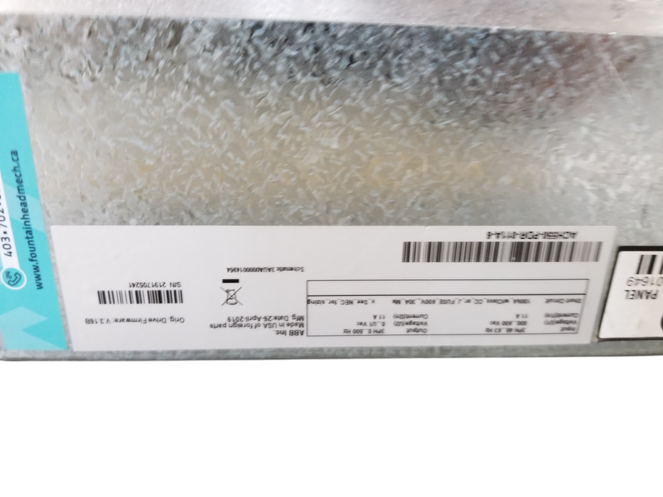 ABB ACH550-PDR-011A-6 500-600VAC 100kA 11A VFD Frequency AC Drive