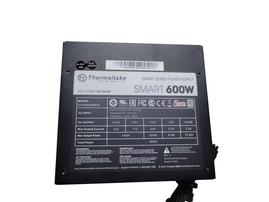 Thermaltake 600W Non-Modular ATX PSU (SPD-0600P) %
