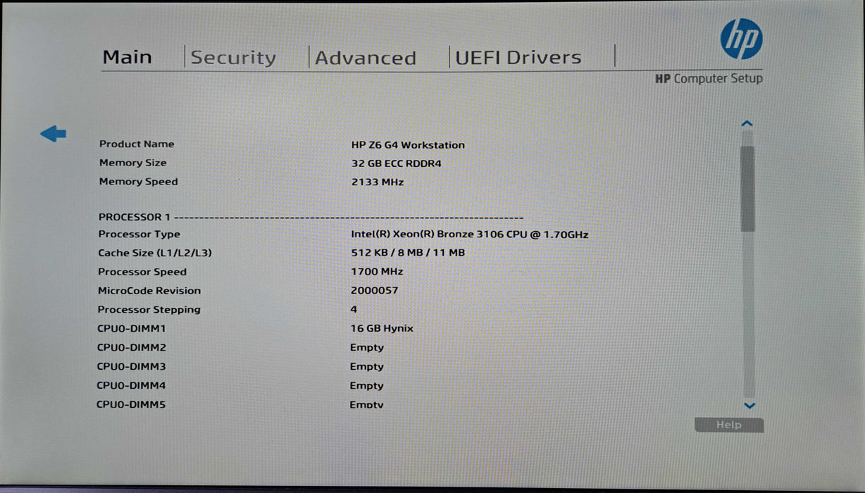 HP Z6 G4 Workstation | Xeon Bronze 3106 @1.70GHz, 32GB DDR4, P2000, No HDD )
