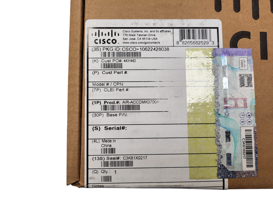 Brand new Cisco Systems IW3700 Series DIN Rail Mount Kit  Q$