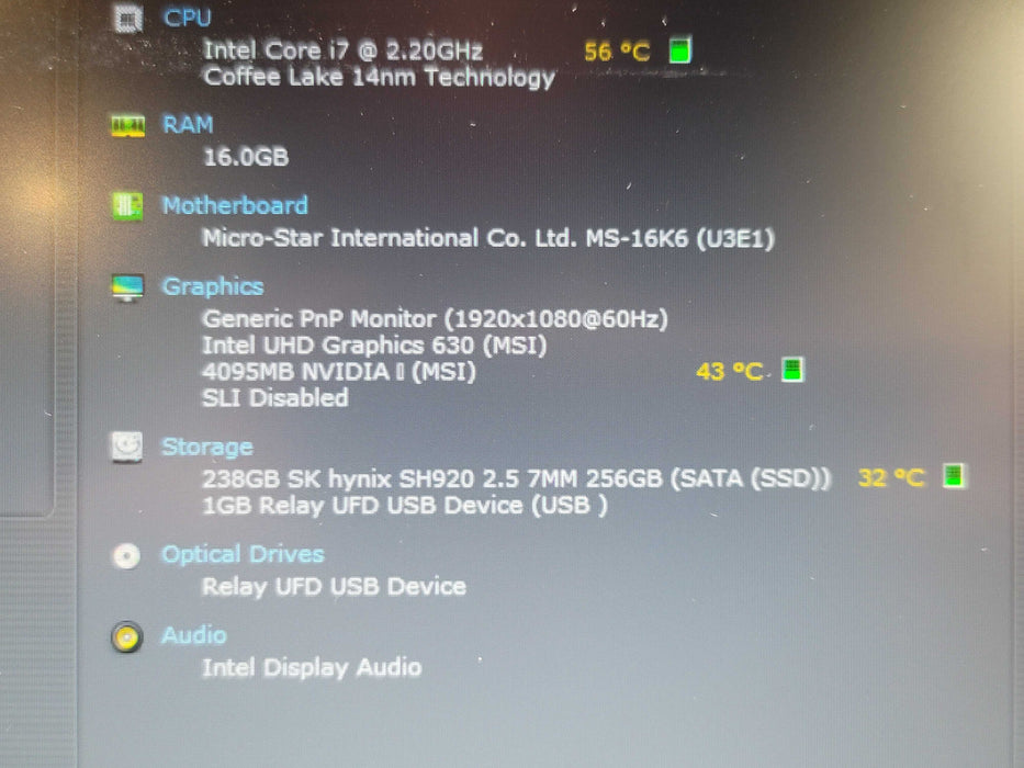 MSI WS63 Workstation Laptop i7-8750H 16GB RAM Quadro P2000 256GB SSD READ  β BudLap