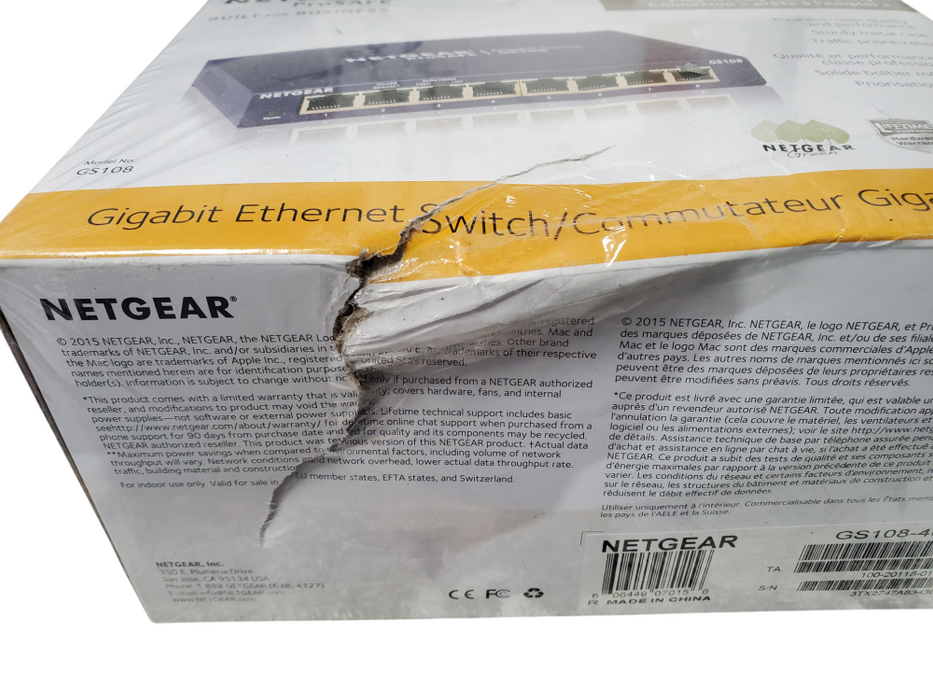 NETGEAR PROSAFE GS108-400NAS 8-PORT GIGABIT SWITCH