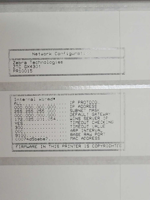 Zebra GX430t Thermal Label Printer GX43-102410-000 _