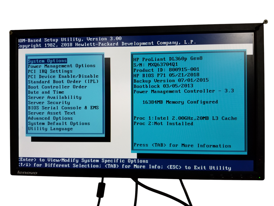 HP DL360p Gen8 ProLiant 1x E5-2640v2 @2.00GHz 16GB DDR4 P420i NO HDDs